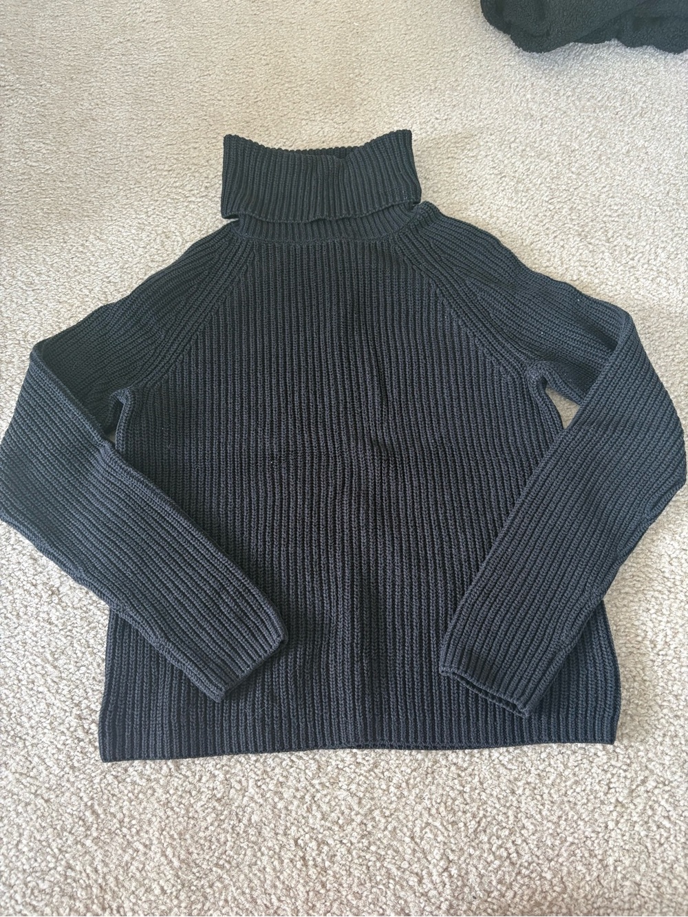 Lord & Taylor Black Ribbed Turtleneck Sweater